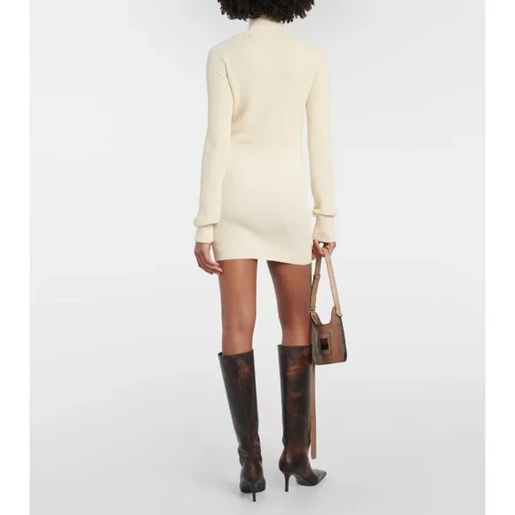 Aya Muse Rutu Dress in Cream Knit Long Sleeve
